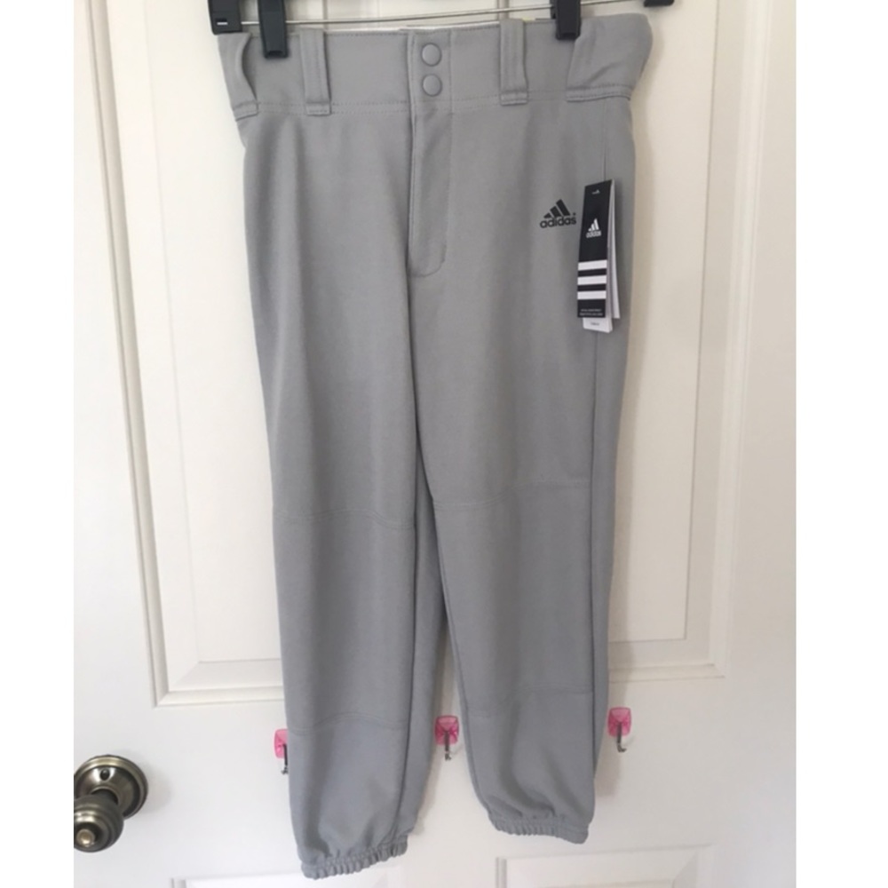 Grey Adidas Boys Baseball Pants